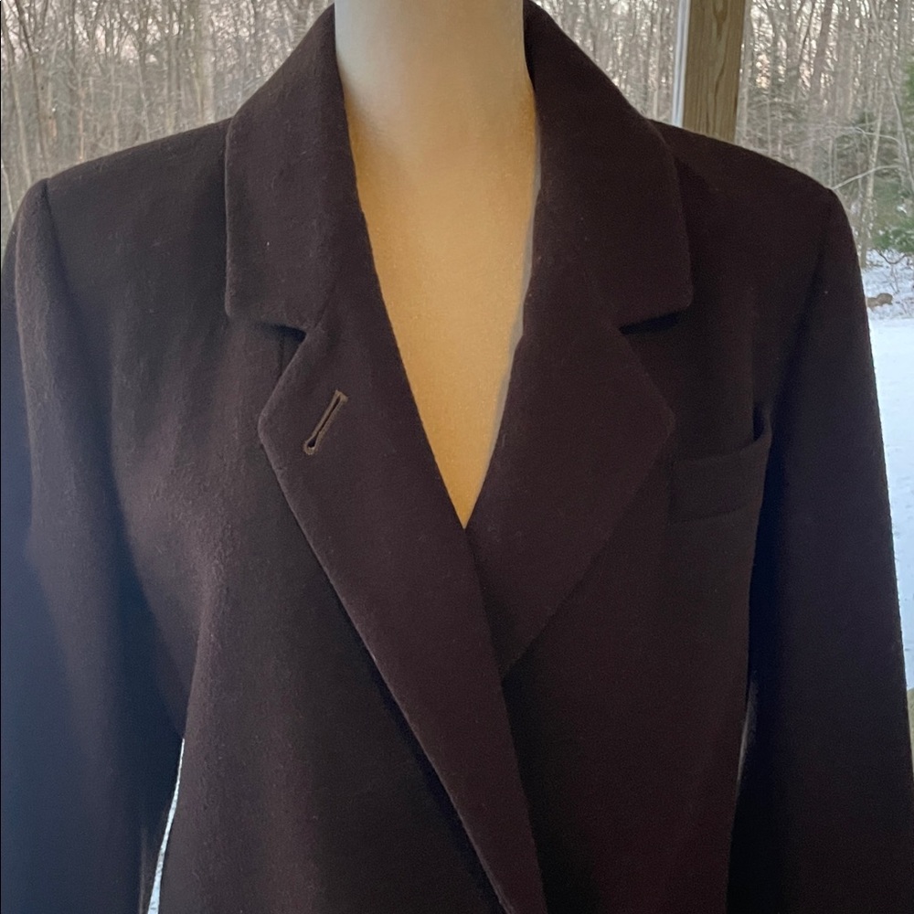 Women's Dark Brown Long Wool Coat